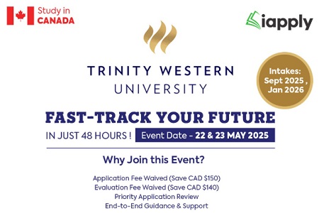 48-Hour Fast-Track Event - Dont Miss Trinity Western Universitys Limited-Time Offer!  